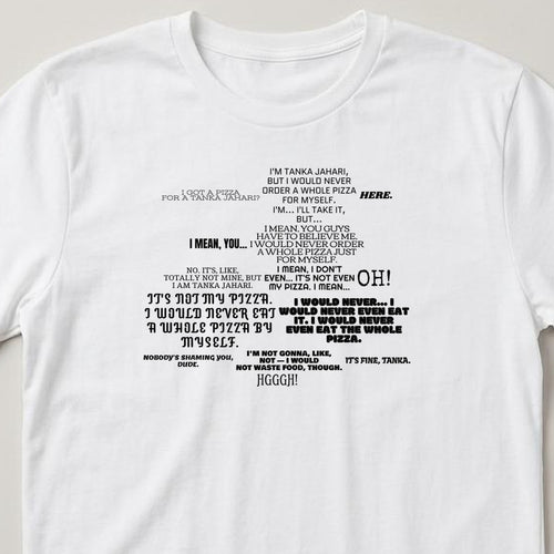 A Whole Pizza For Myself t-shirt, white, closer look