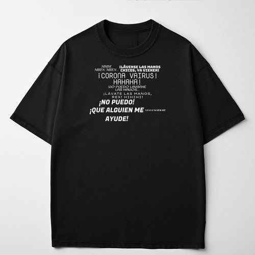 Corona Vairus Rex on a black t-shirt