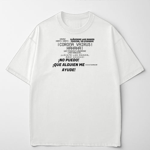 Corona Vairus Rex on a white t-shirt