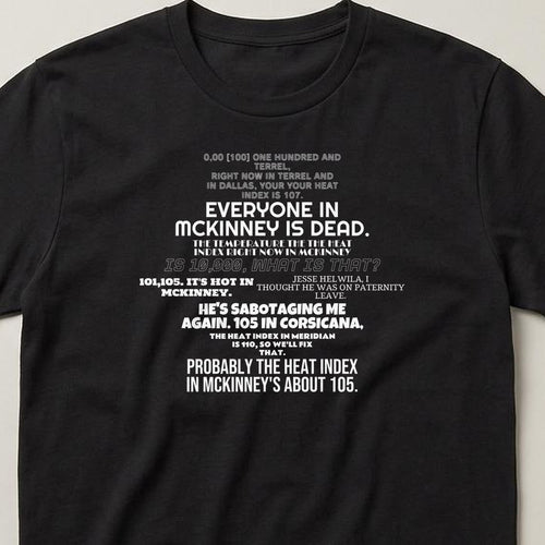 Everyone In McKinney Is Dead t-shirt, black, closer look