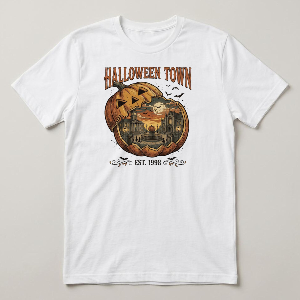Halloween Design 02 t-shirt, white, print on the front
