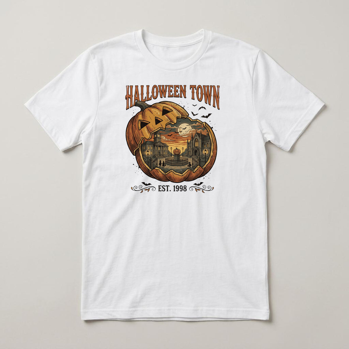 Halloween Design 02 t-shirt, white, print on the front