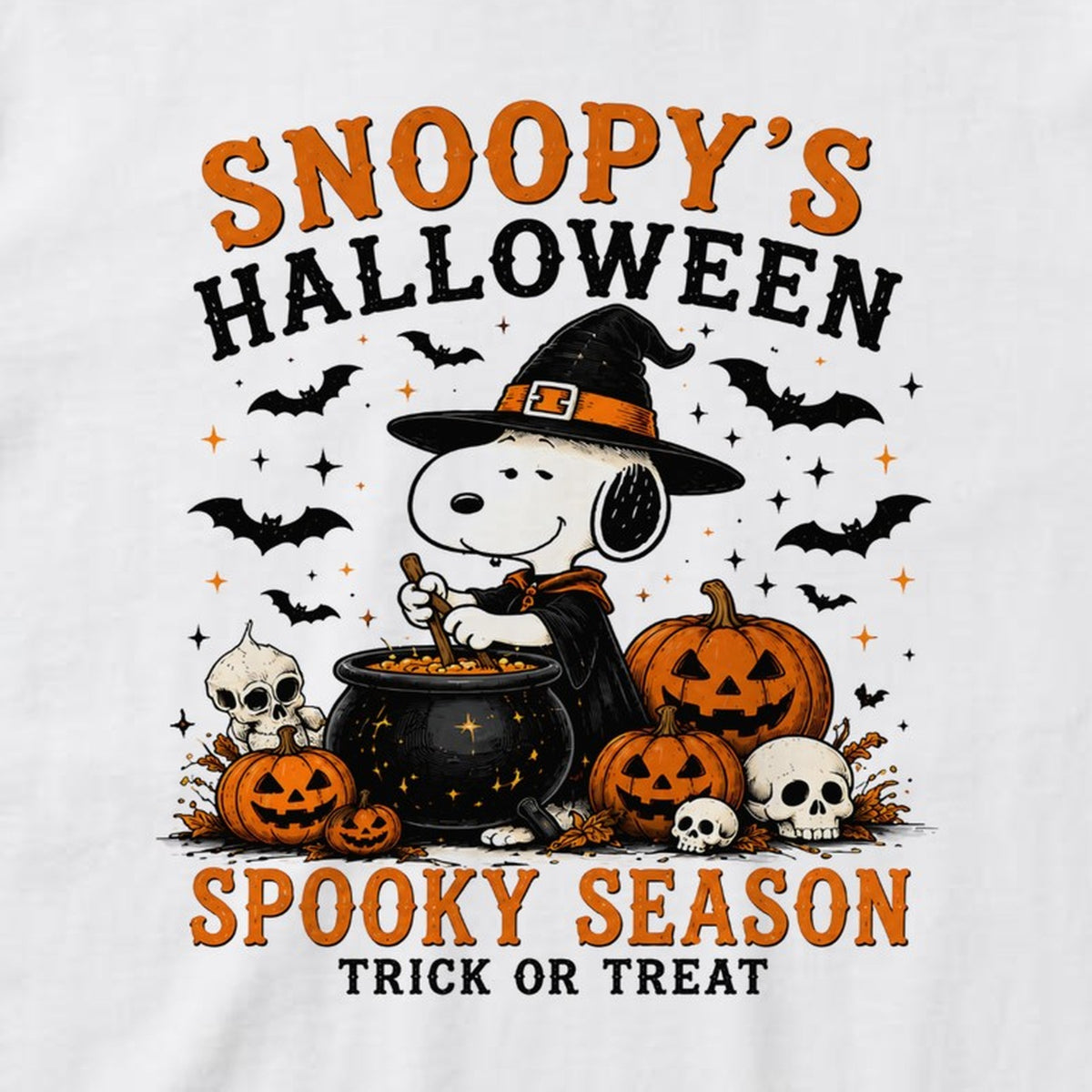 Halloween Design 04 t-shirt, white, print detail