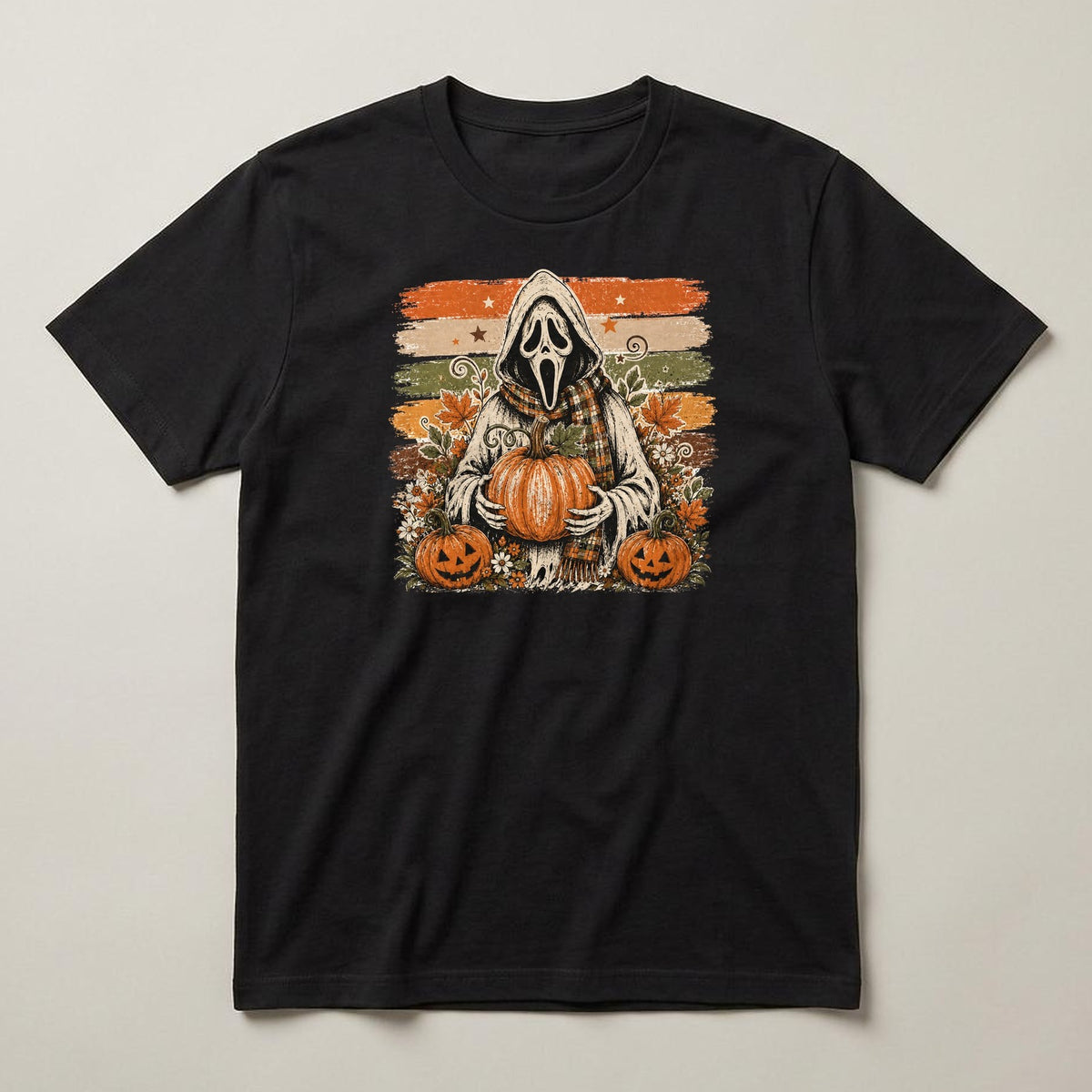 Halloween Design 28 t-shirt, black, print on the front