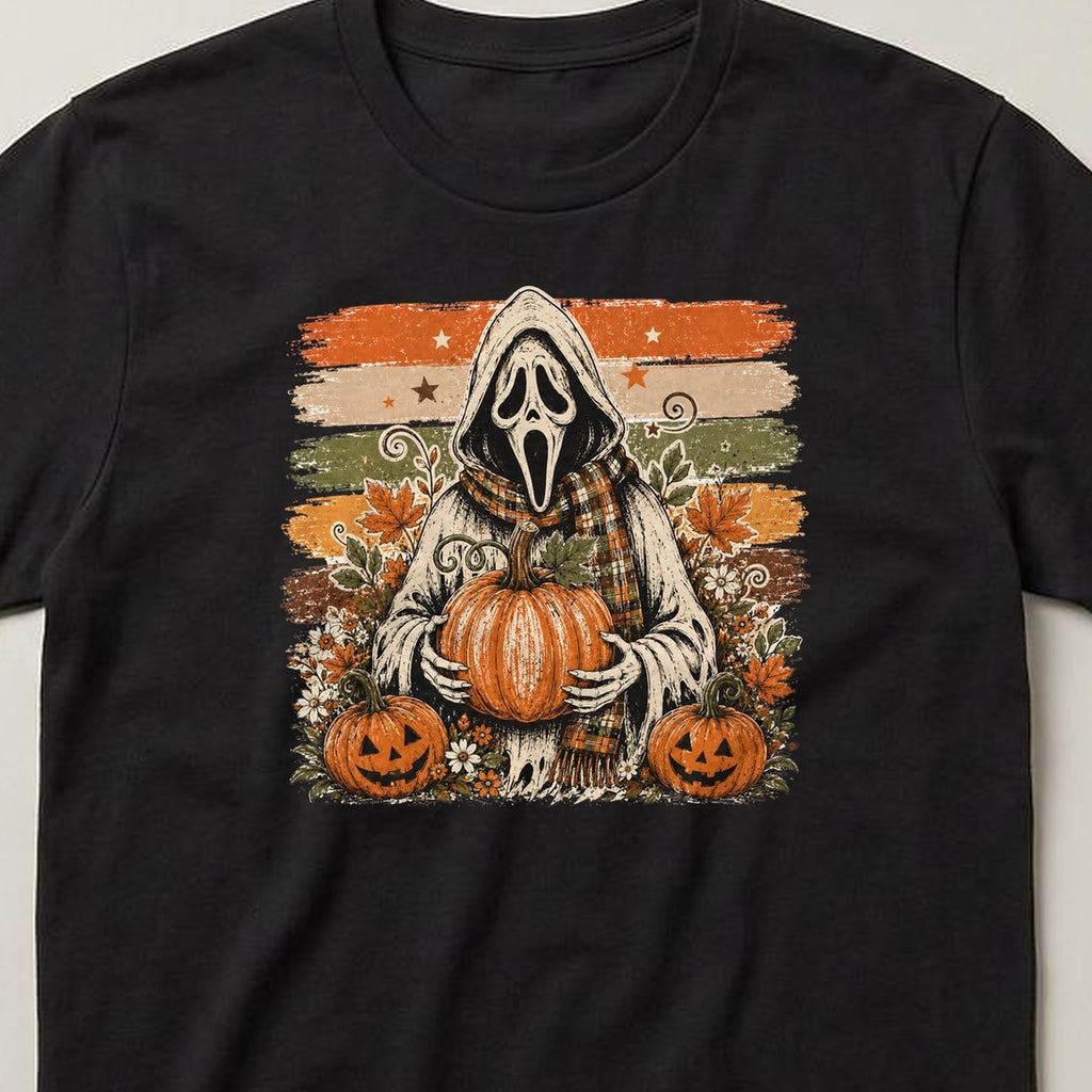 Halloween Design 28 t-shirt, black, close view of the print