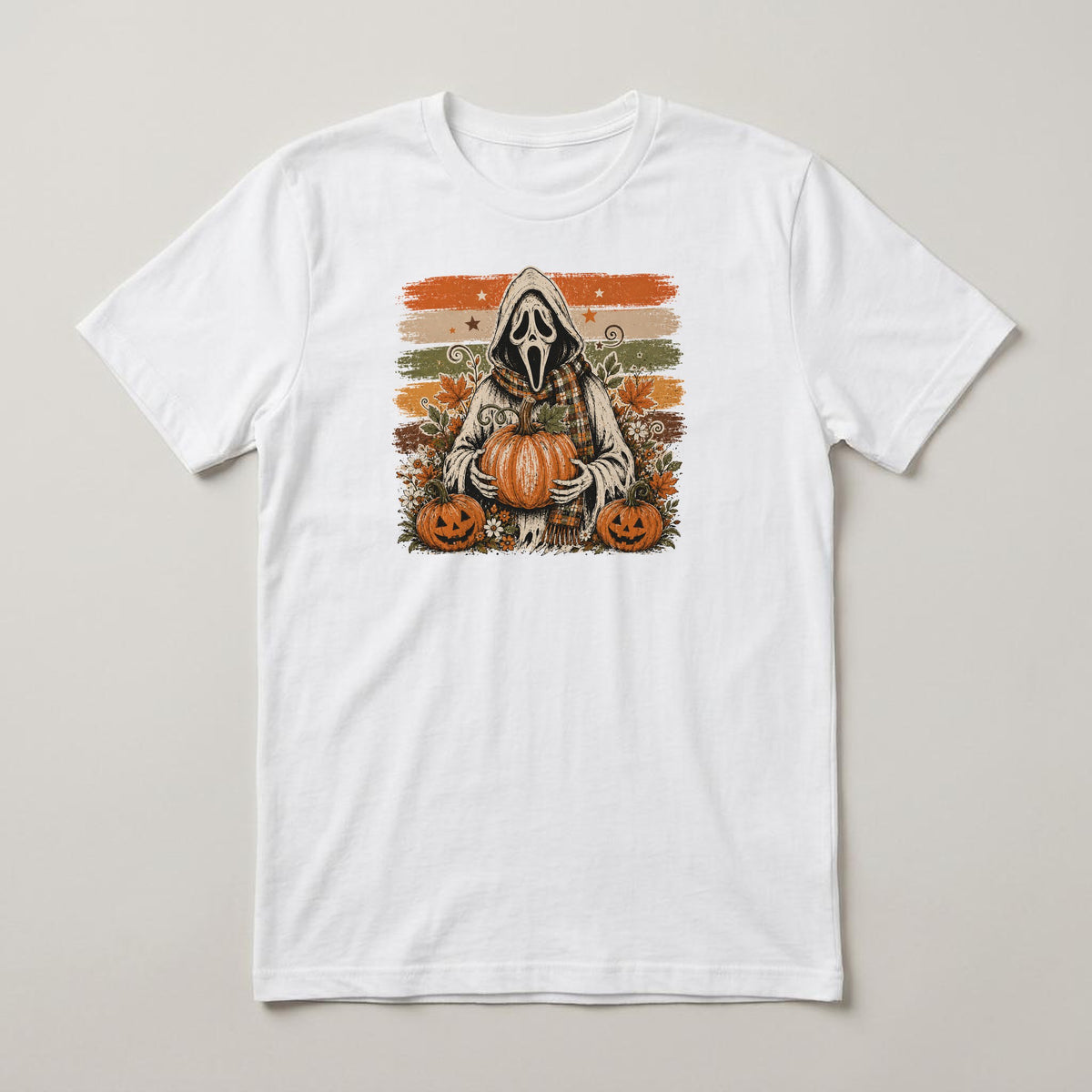 Halloween Design 28 t-shirt, white, print on the front