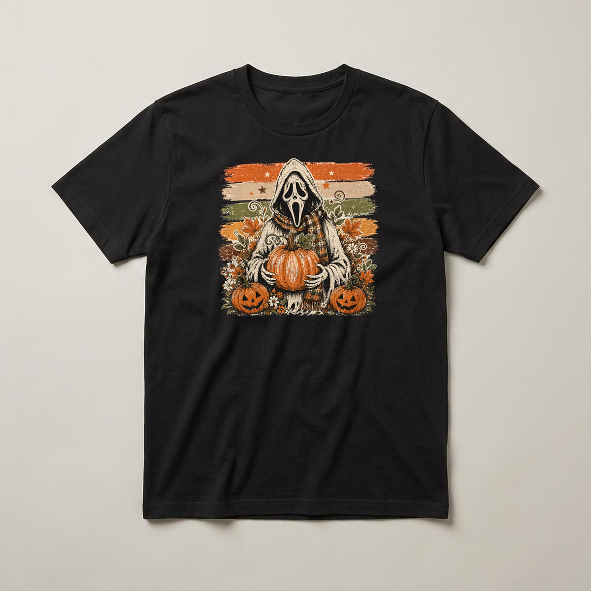 Halloween Design 28 t-shirt, black, print on the front
