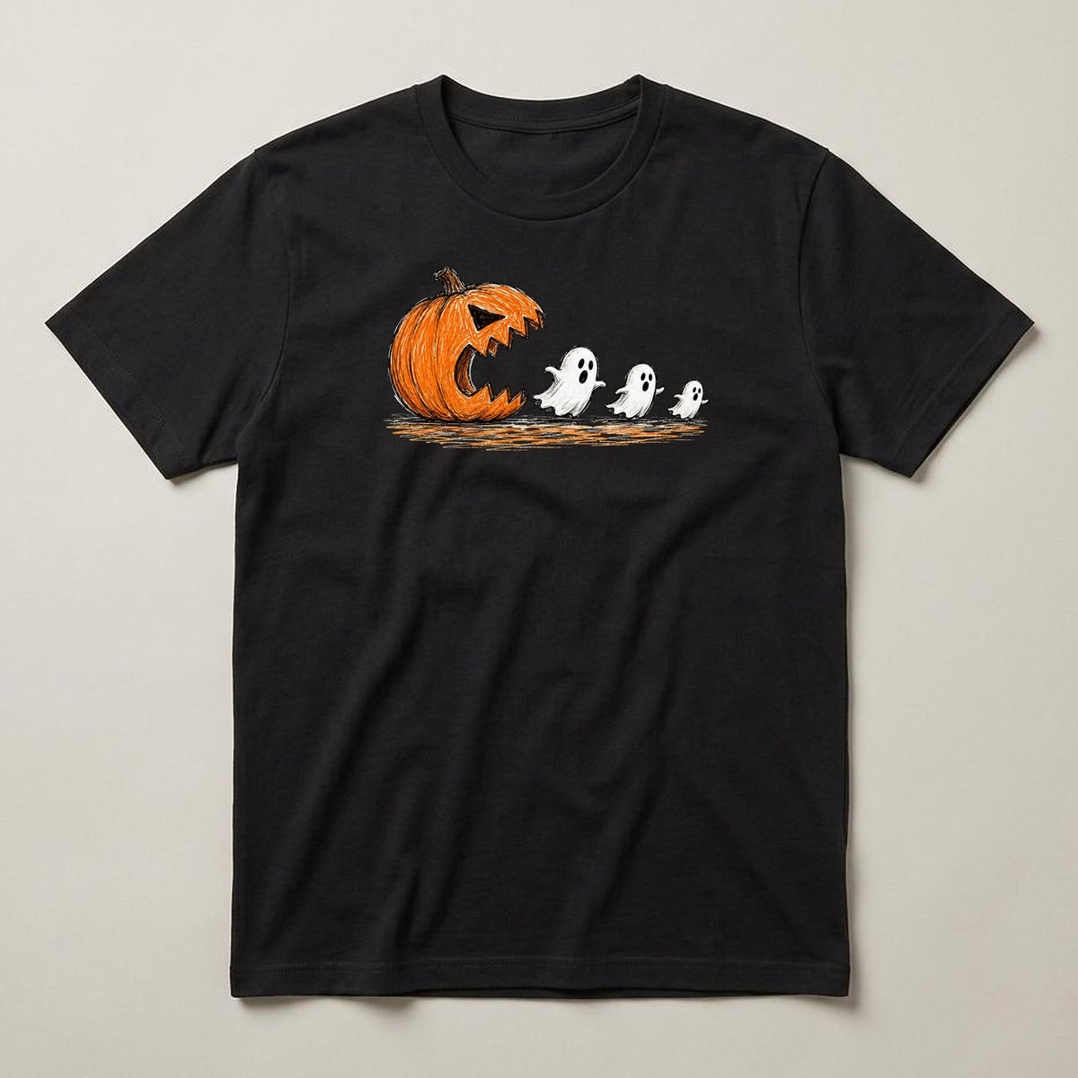 Halloween Design 41 t-shirt, black, print on the front