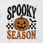 Spooky Season (Pumpkin) t-shirt, white, print detail