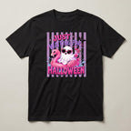 Just Waiting for Halloween (Flamingo) t-shirt, black