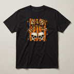 Leopard Bow Skulls t-shirt, black, print on the front