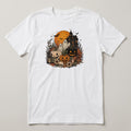 Ghost Pumpkin Scene t-shirt, white, print on the front