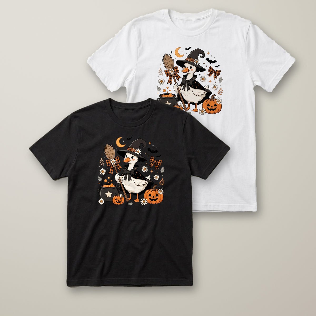 Witch Goose t-shirt in black and white