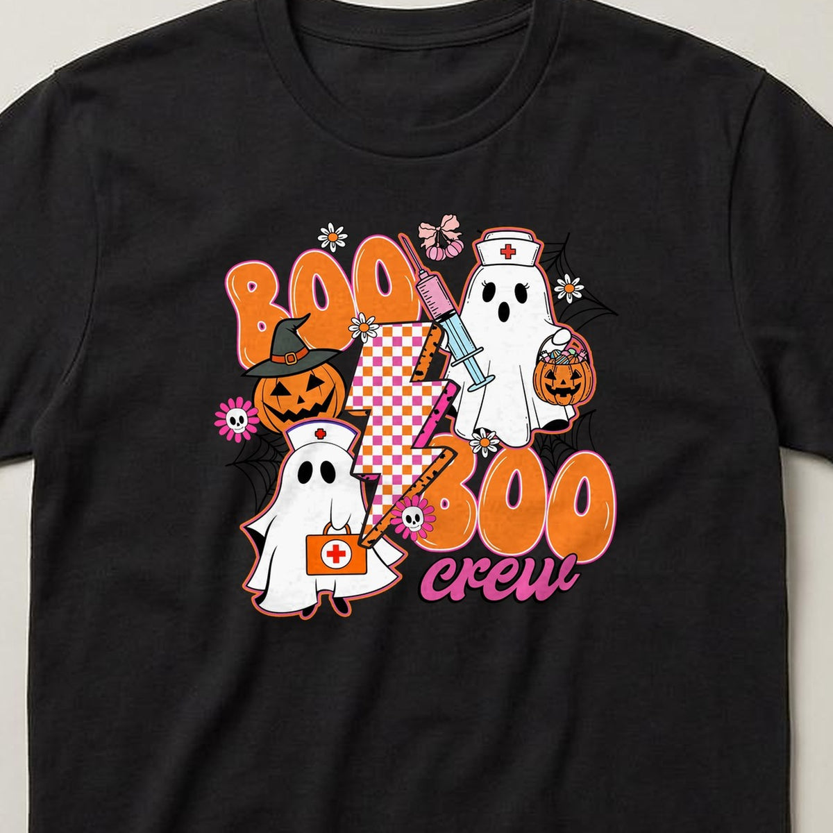 Boo Boo Crew t-shirt, black, closer look