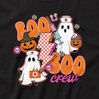 Boo Boo Crew t-shirt, black, print close-up