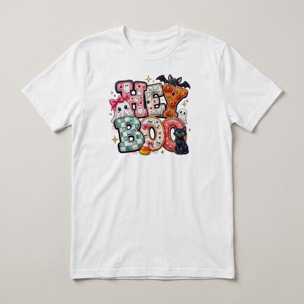 Hey Boo t-shirt, white, print on the front