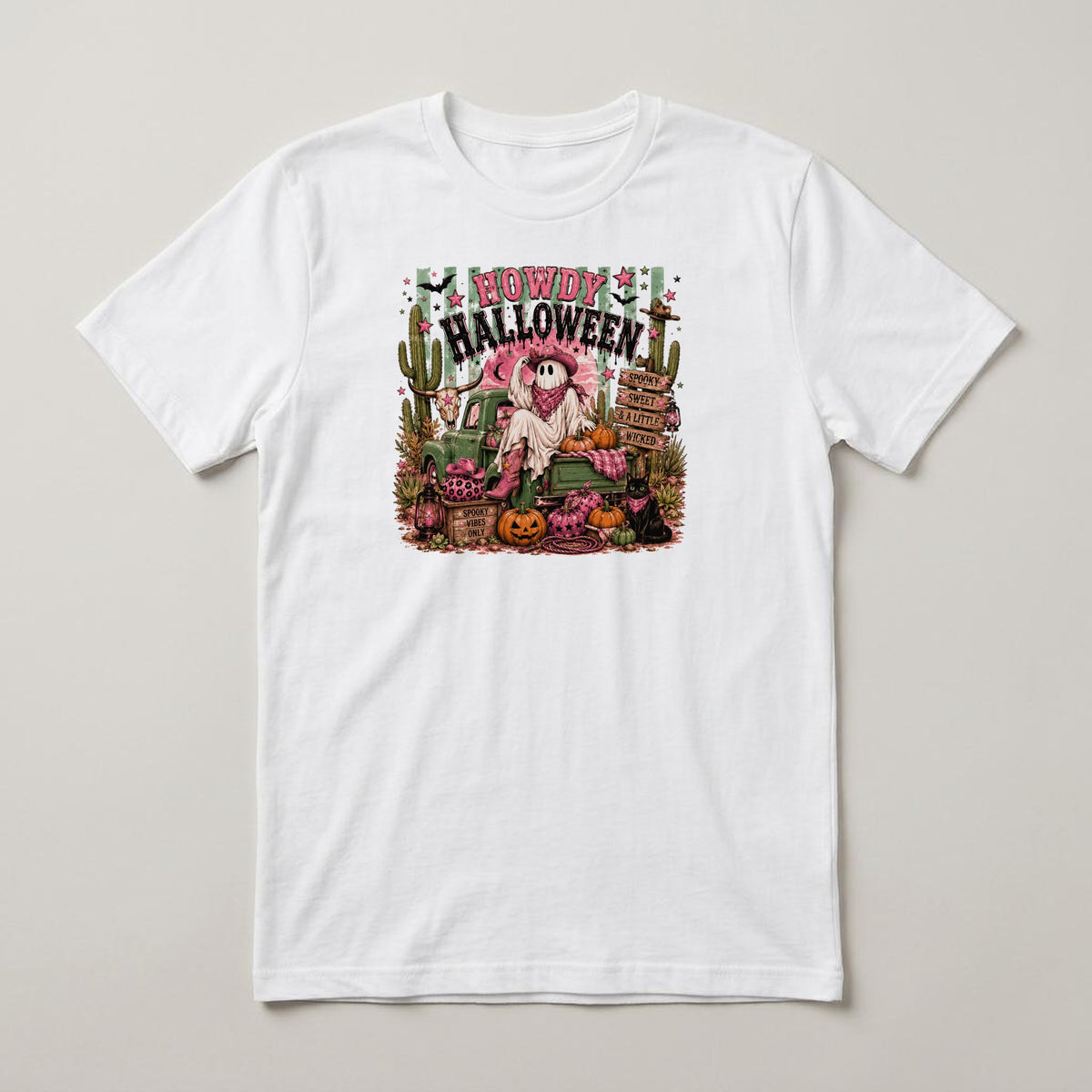 Howdy Halloween t-shirt, white, print on the front