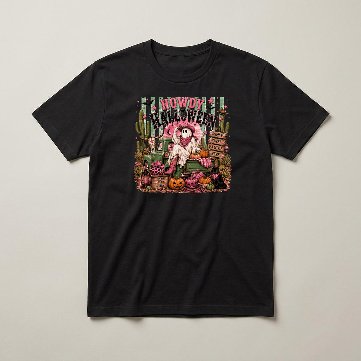 Howdy Halloween t-shirt, black, print on the front
