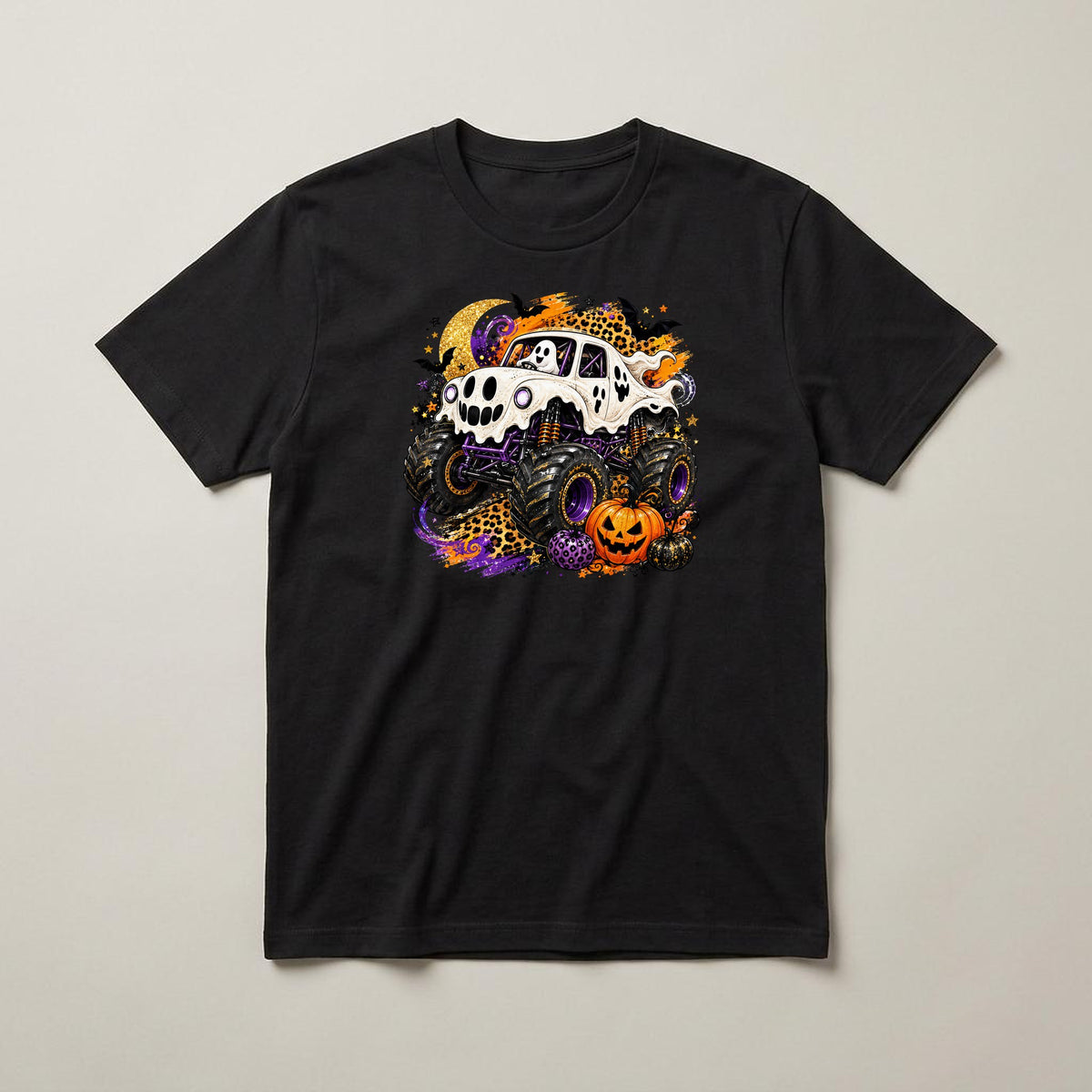Monster Truck Ghost t-shirt, black, print on the front