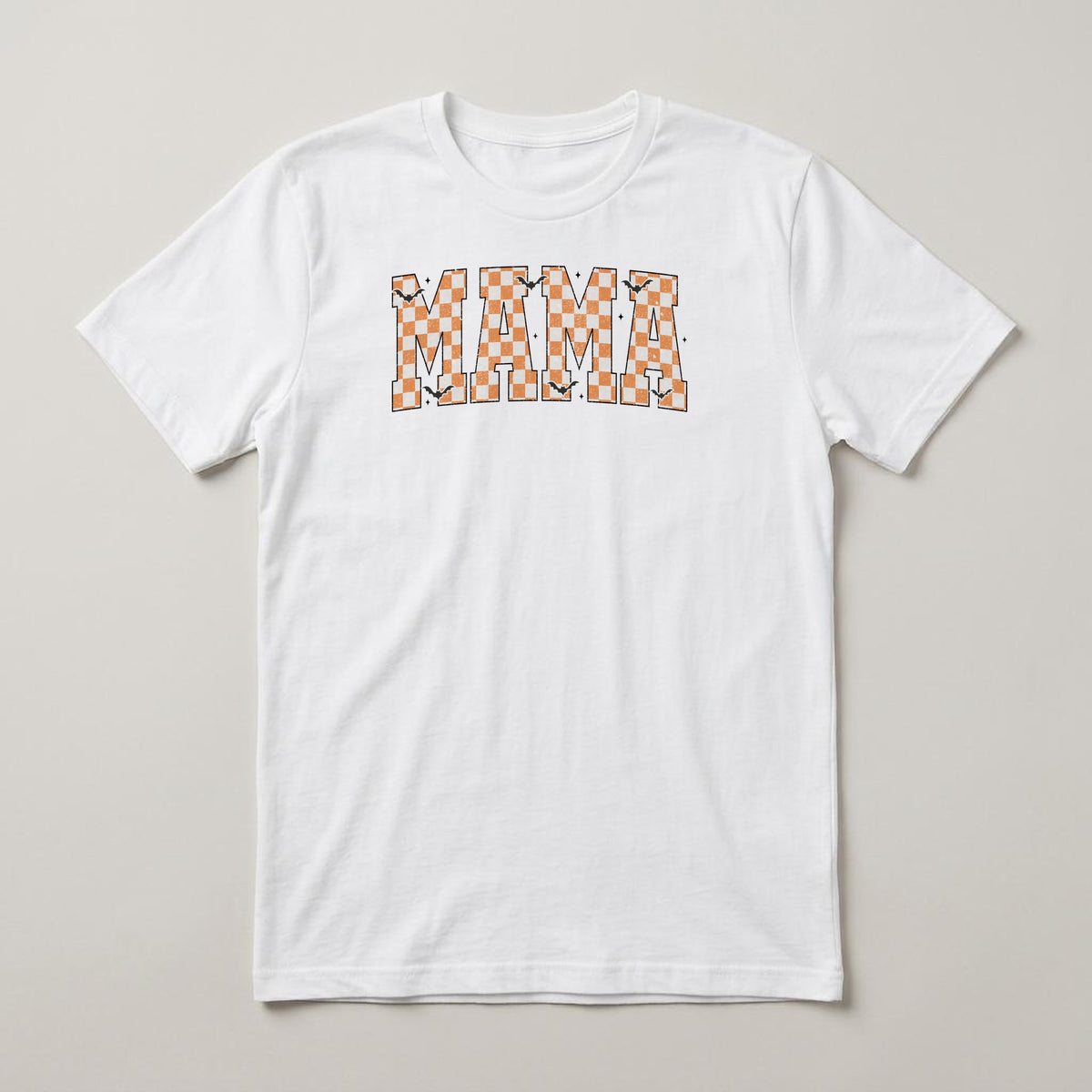 MAMA (Checkered) t-shirt, white, print on the front