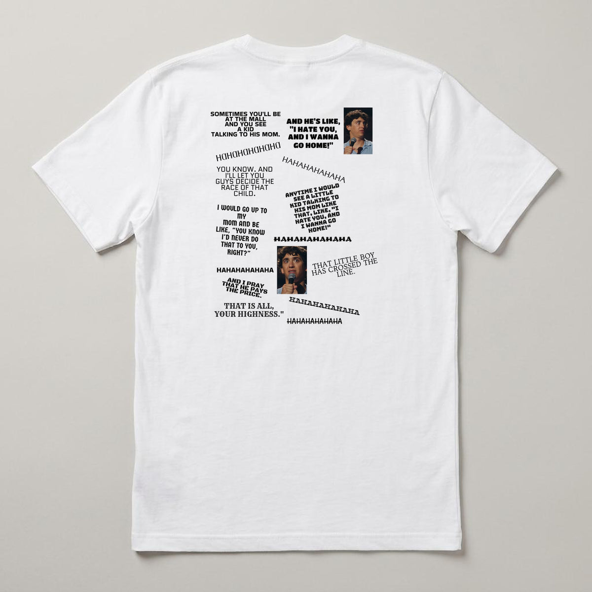 I Hate You And I Wanna Go Home t-shirt, white, print on the back