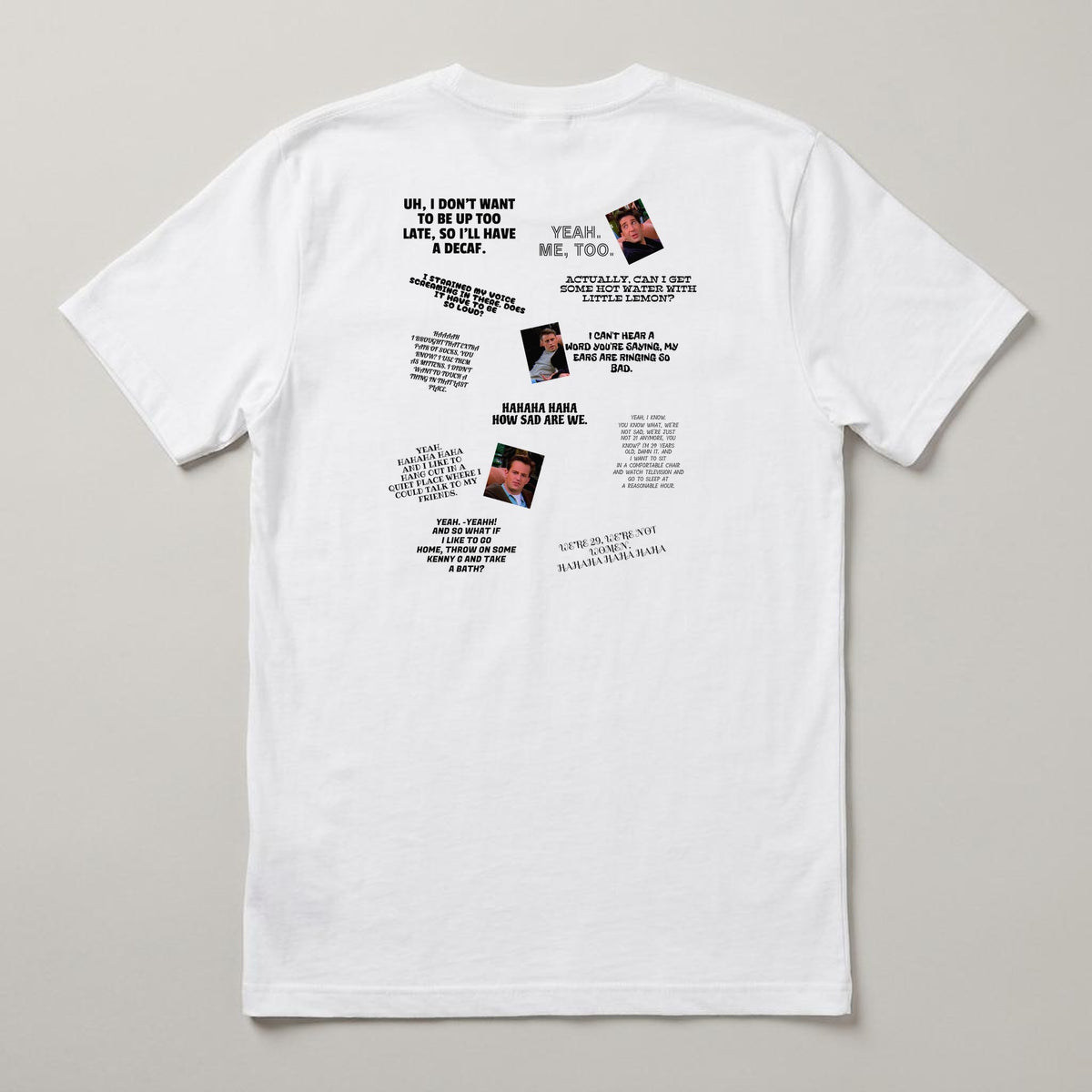 Officially Old t-shirt, white, print on the back