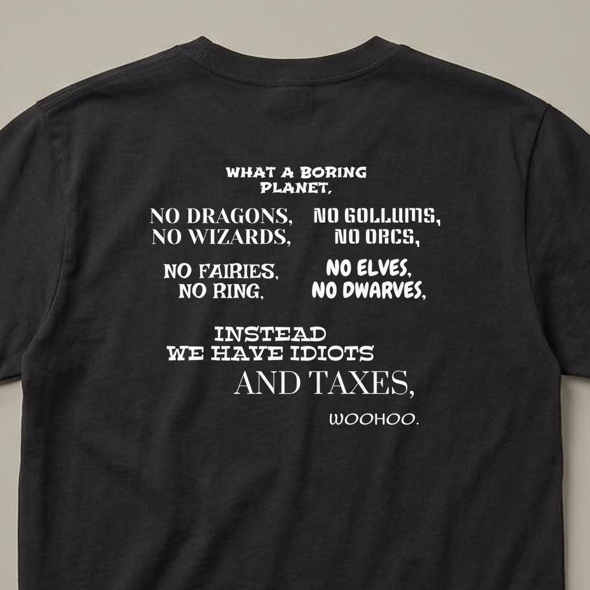 What A Boring Planet t-shirt, black, closer look